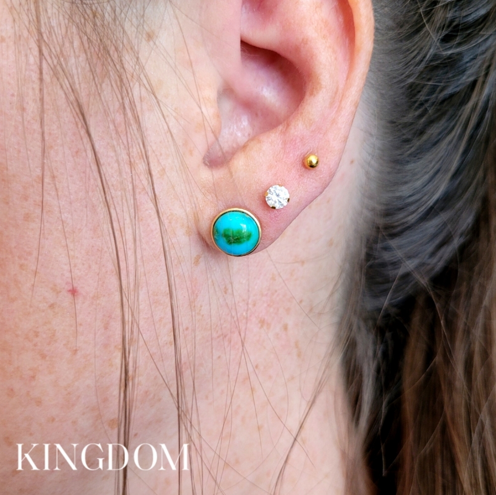 Sonoran Turquoise Gold Stud Earrings